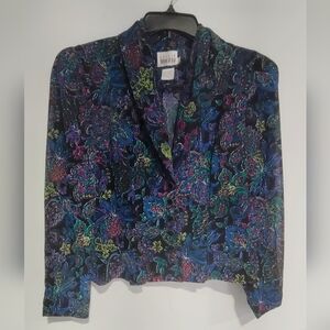 Leslie Fay Petite Collections long sleeve polyester blouse with buttons